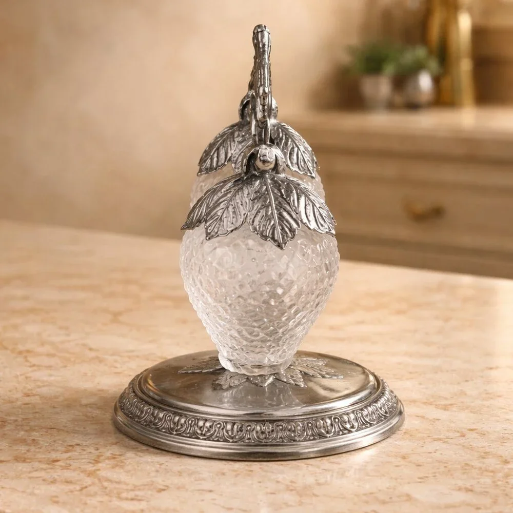 Vintage Table Glass and Silver Plated Decorative Dining Item for the Dining Room